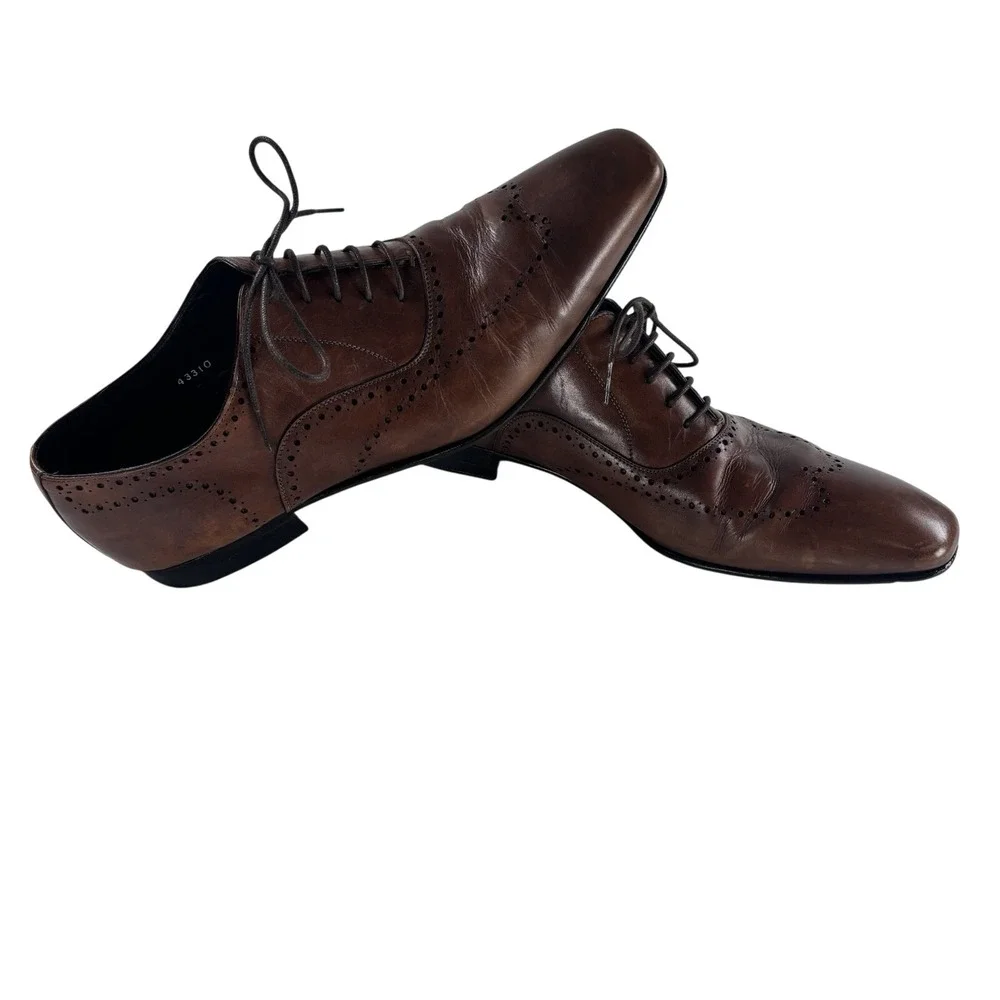 Mezlan Brown Leather Wingtip Oxford Men's Dress Shoes Sz 12 M Old Money Academia